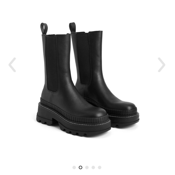 [Charles & Keith] Rhys Chelsea Calf Boots - Black, Sold Out Twice! - Picture 2 of 7